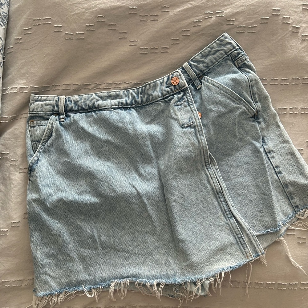 Light Blue Denim Mini Skirt
